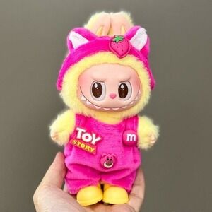 Labubu Clothes - Toy Story Lotso Bear Outfit Romper Headband Pink Shoes NO DOLL